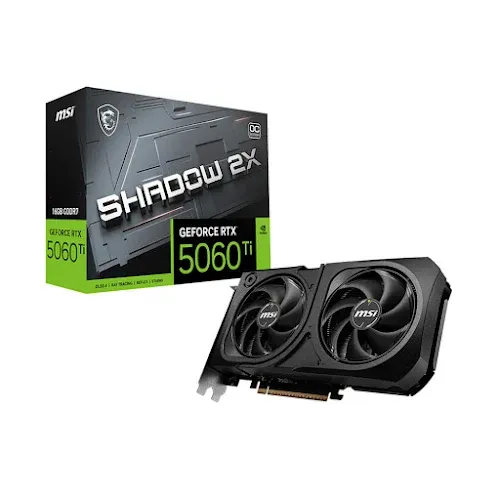 Card màn hình Msi RTX™ 5060 Ti 16G SHADOW 2X OC PLUS 16GB GDDR7 (G506T-16S2CP)